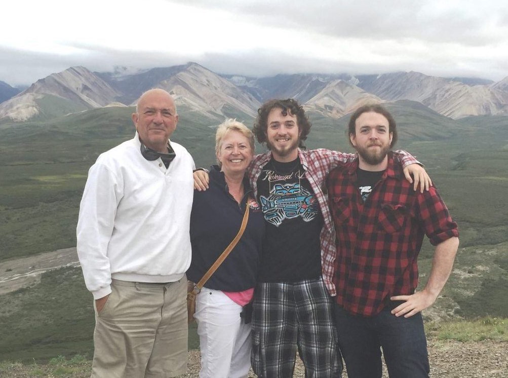 steve-elizabeth-dennis-andrew-chayer-mount-denali-state-park-alaska The Chayer family on vacation, visiting Mount Denali State Park. L-R Steve, Elizabeth, Denny, and Andy.