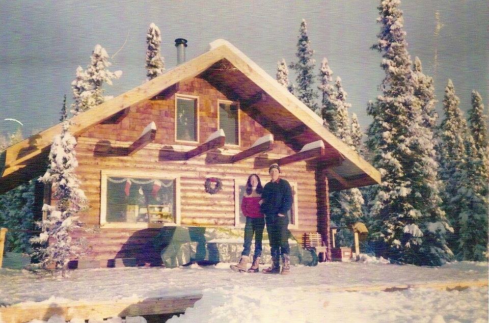 steve-elizabeth-chayer-alaska-cabin Steven & Elizabeth Chayer at their newly completed cabin in Willow, Alaska, 1977.
