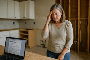 Homeowner sressed out and anxiety ridden because of her contractor's behavior.